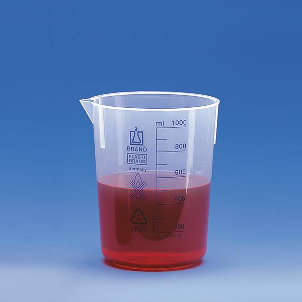 Brand普兰德 烧杯 低型 PP材质 蓝色刻度 400ml （89452）