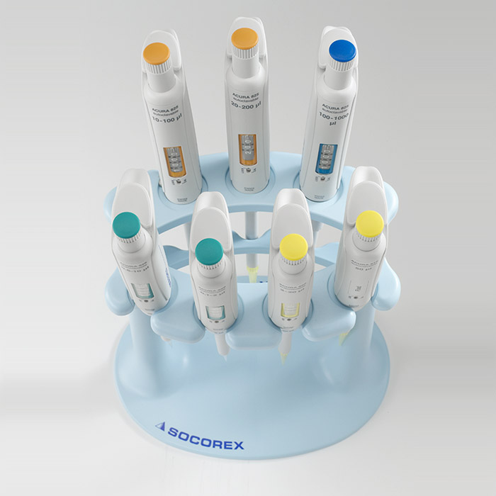SOCOREX 七位移液器支架 冰蓝色 - 移液器支架及配件