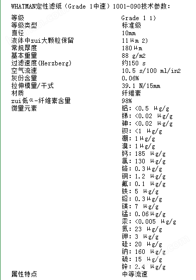 1001-090-英国whatman沃特曼Grade1定性滤纸