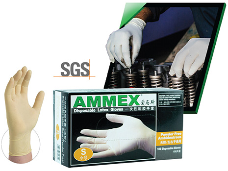 AMMEX一次性乳胶手套标准型